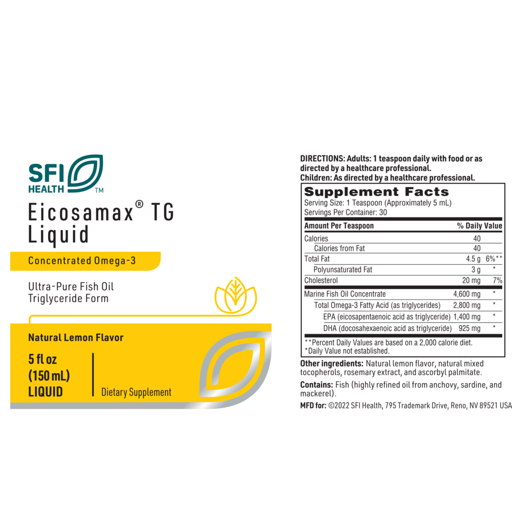 Klaire Labs/SFI Health Eicosamax® Liquid — view 2