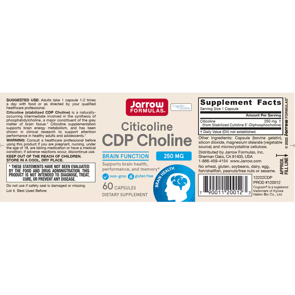 Jarrow Formulas CDP Choline 250mg — view 2