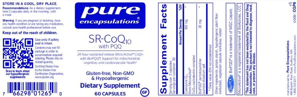 Pure Encapsulations SR-CoQ10 w/PQQ — view 2