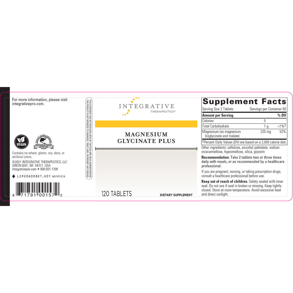 Integrative Therapeutics Magnesium Glycinate Plus — view 2