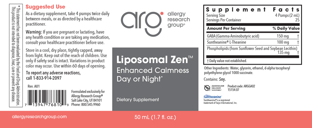 Allergy Research Group Liposomal Zen — view 2