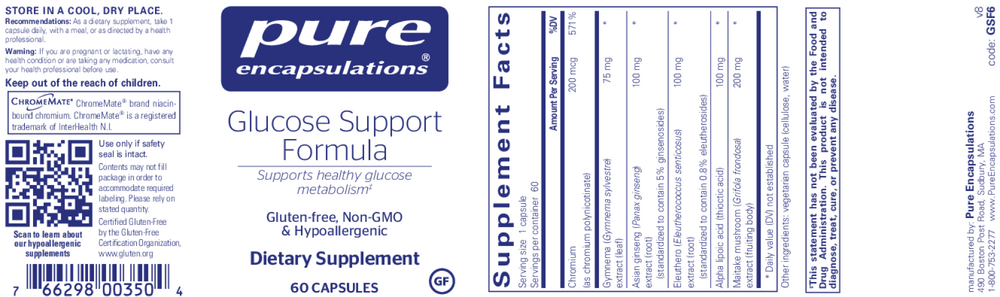 Pure Encapsulations Glucose Support Formula — view 2