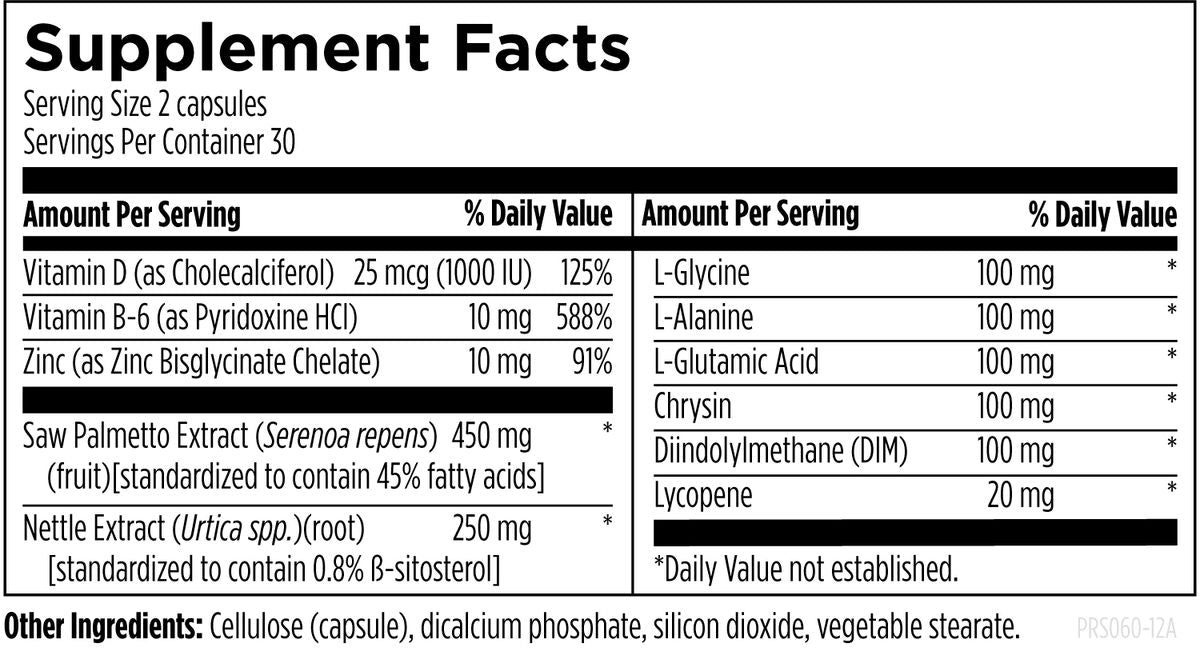 Prostate Supreme™ 60 capsules supplement facts image
