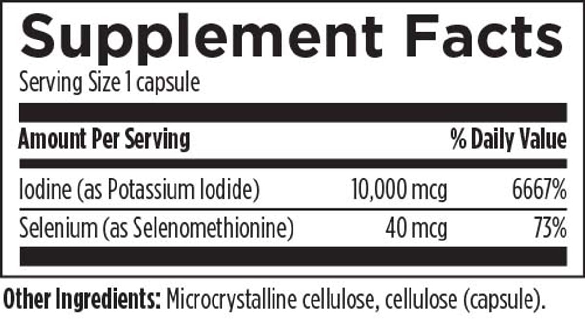 Iodine Synergy™ 120 capsules supplement facts image