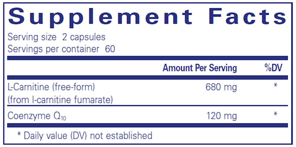 Pure Encapsulations CoQ10 L-Carnitine Fumarate — view 3