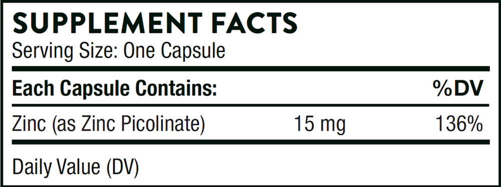 Thorne Zinc Picolinate 15mg — view 3