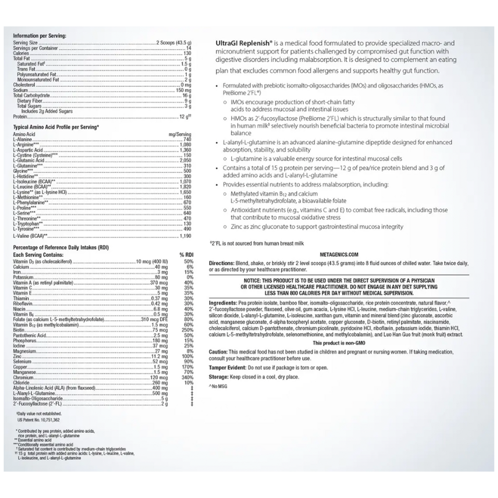 Metagenics UltraGI Replenish®, Vanilla — view 3