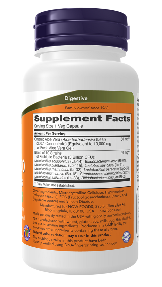 NOW Foods Aloe 10,000 & Probiotics — view 3