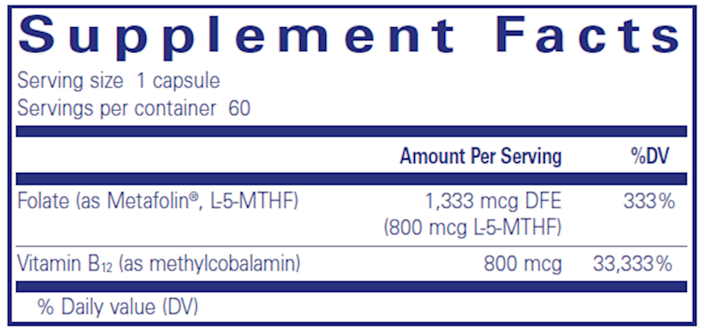 Pure Encapsulations B12 Folate — view 3