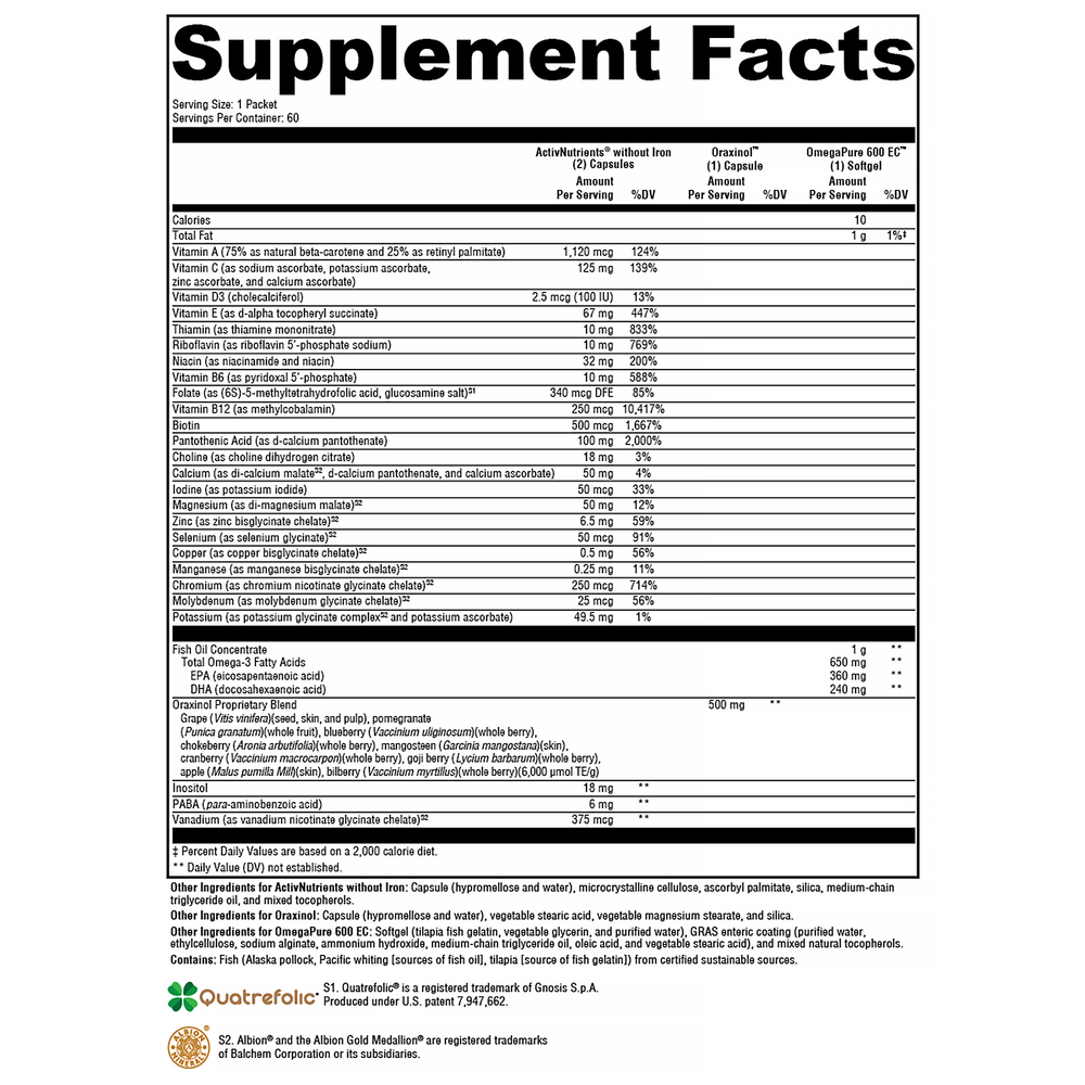 Xymogen ActivEssentials (Daily Multivitamin Dose Packet) — view 3