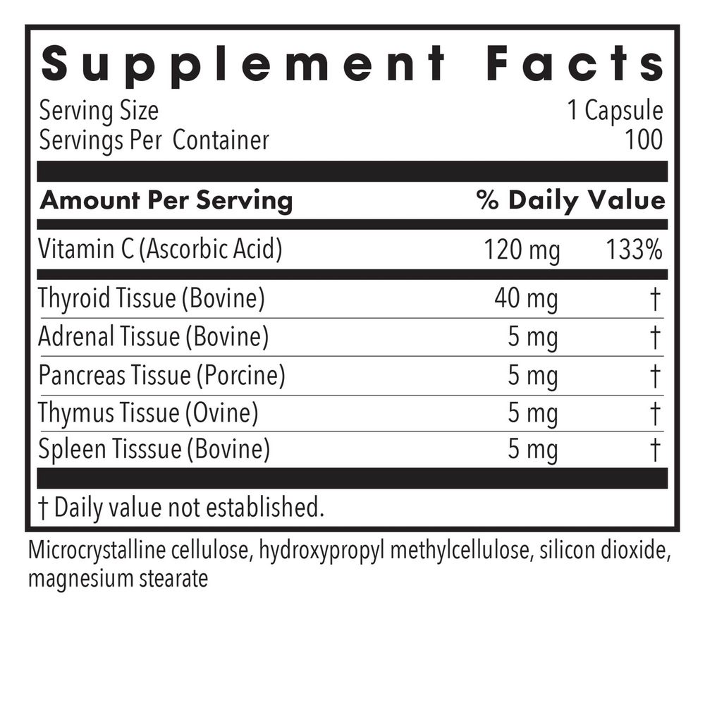 Allergy Research Group TG 100 Natural Glandulars — view 3