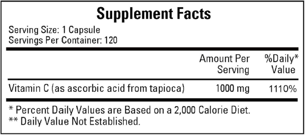Ecological Formulas/Cardiovascular Research Vitamin C-1000 (non-corn) — view 3