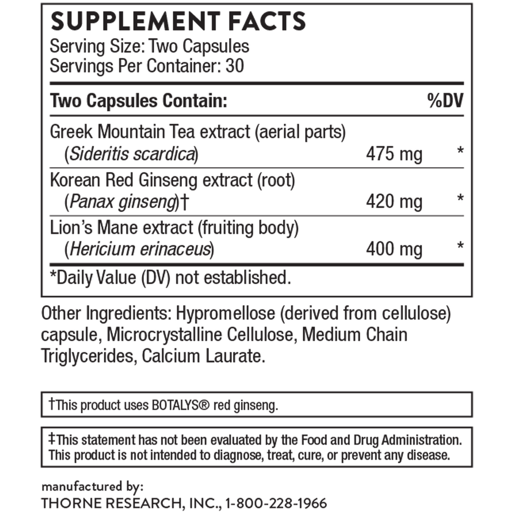 Thorne Ginseng Plus with Lion's Mane — view 3