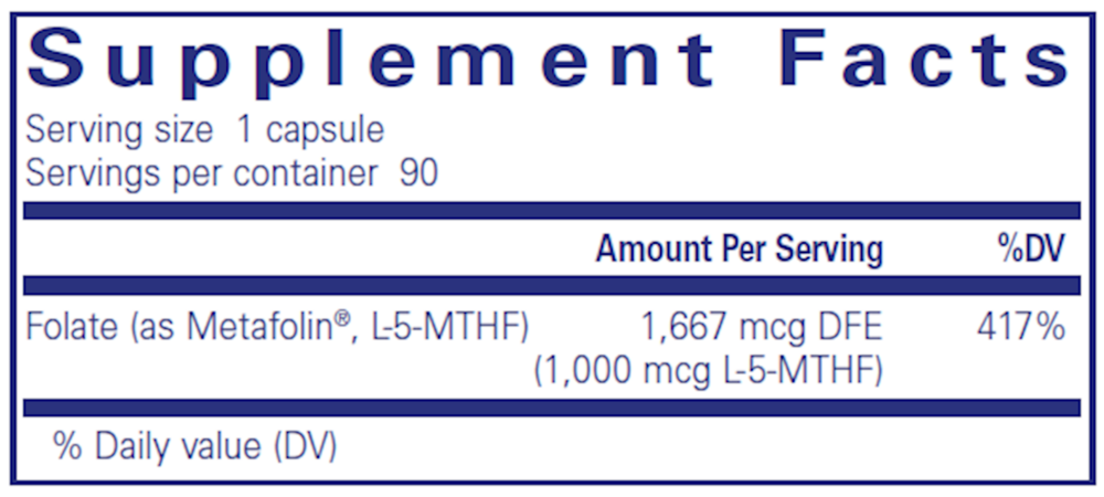 Pure Encapsulations Folate 1000 — view 3