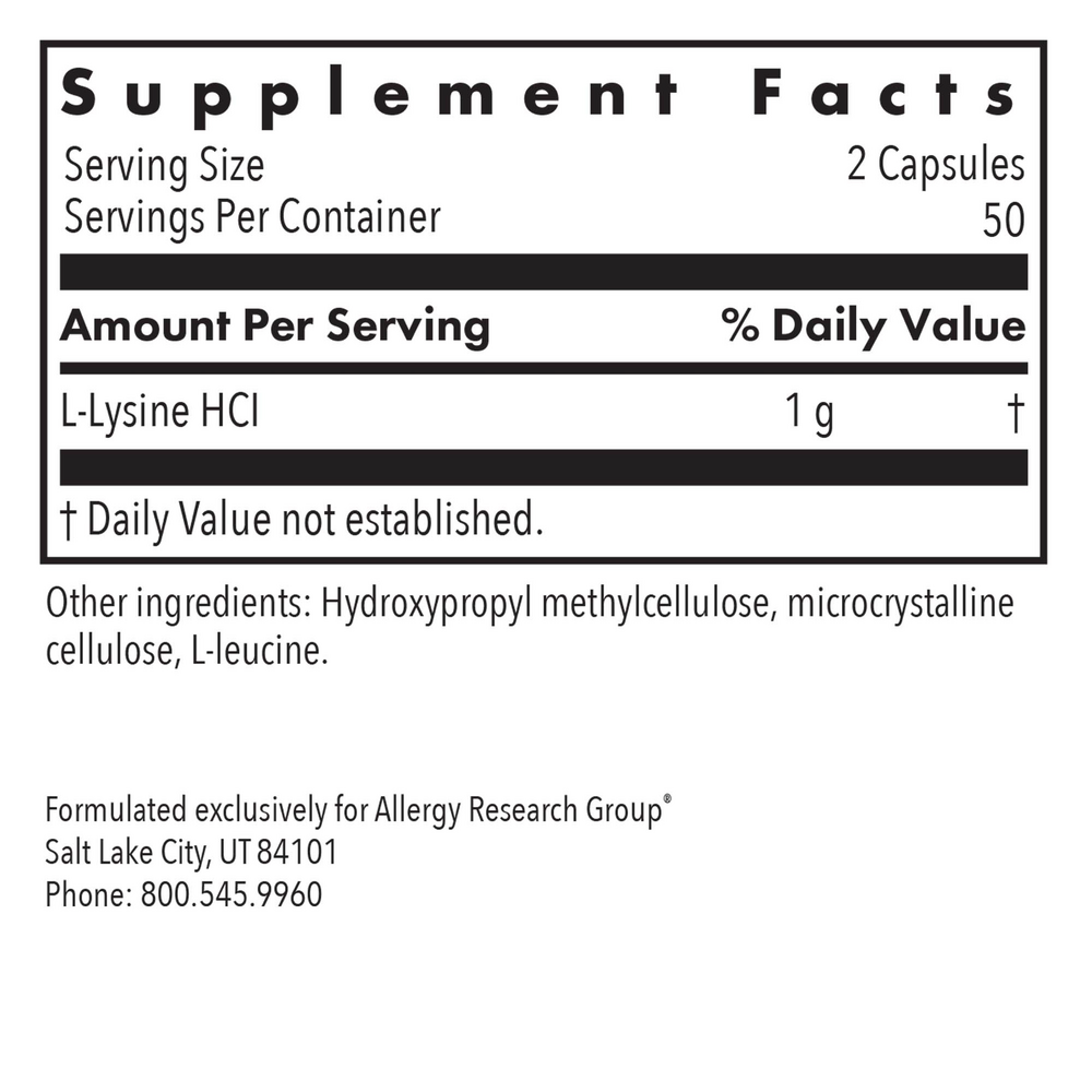 Allergy Research Group L-Lysine — view 3