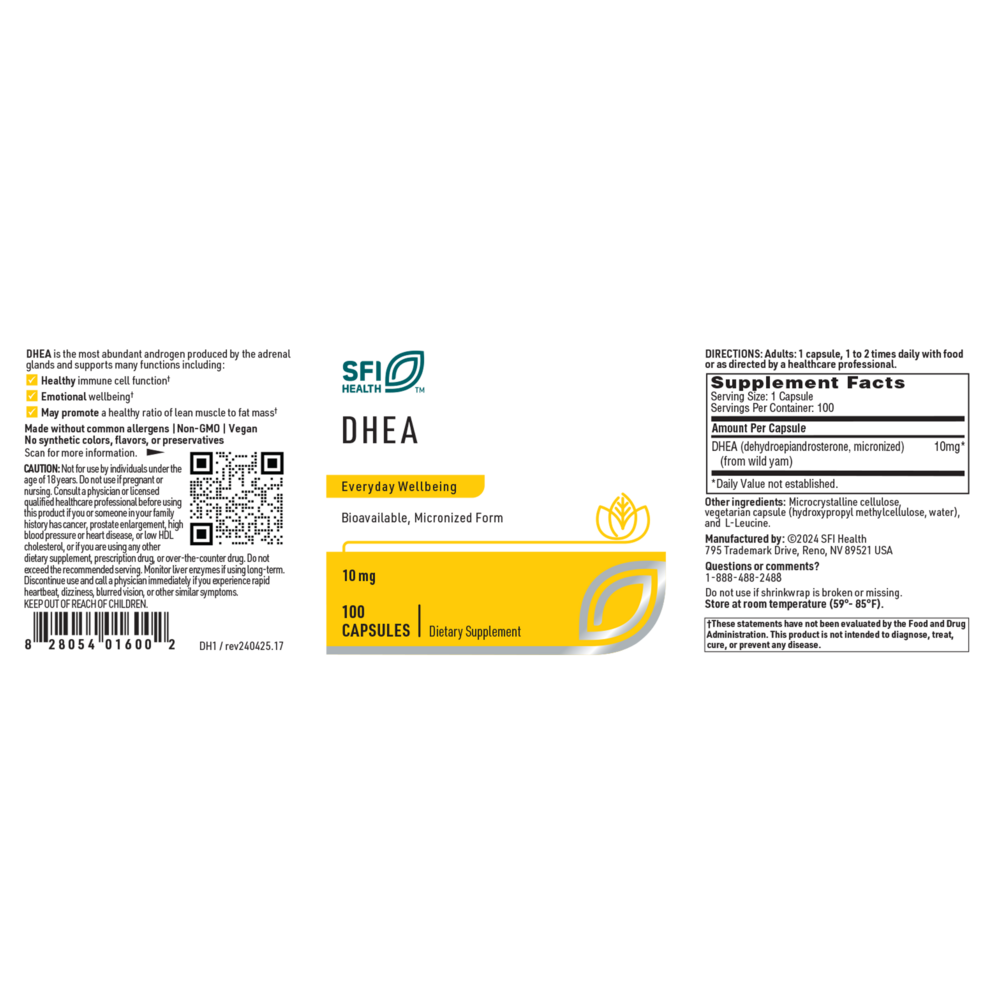Klaire Labs/SFI Health DHEA 10mg — view 3