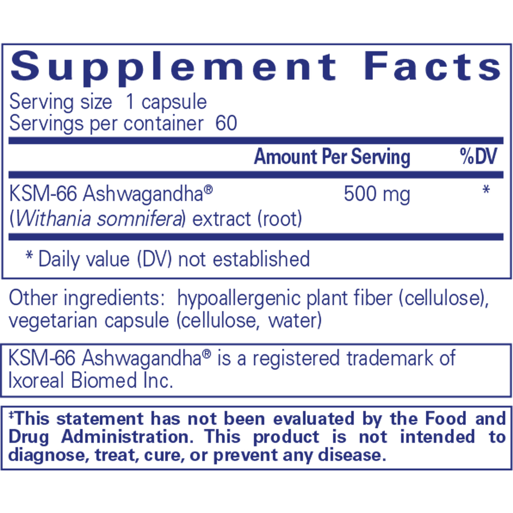 Pure Encapsulations Ashwagandha — view 3