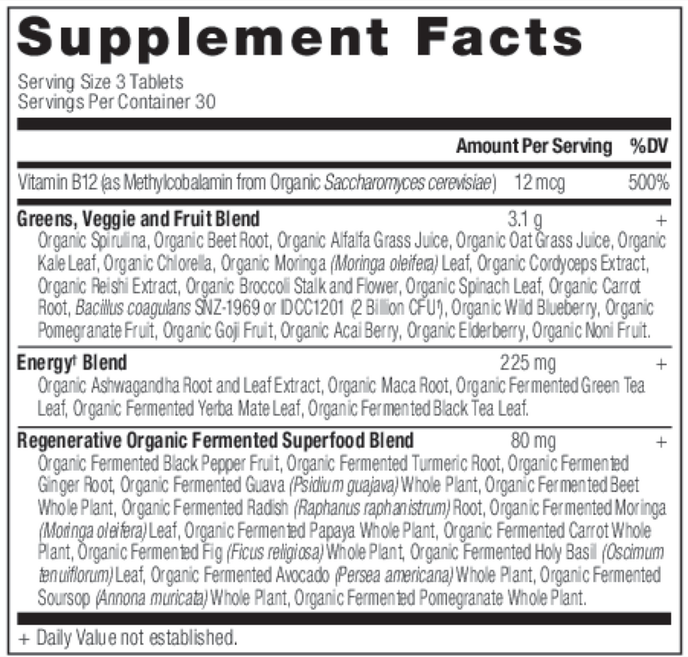 Ancient Nutrition Organic SuperGreens Energizer - Tablet — view 3