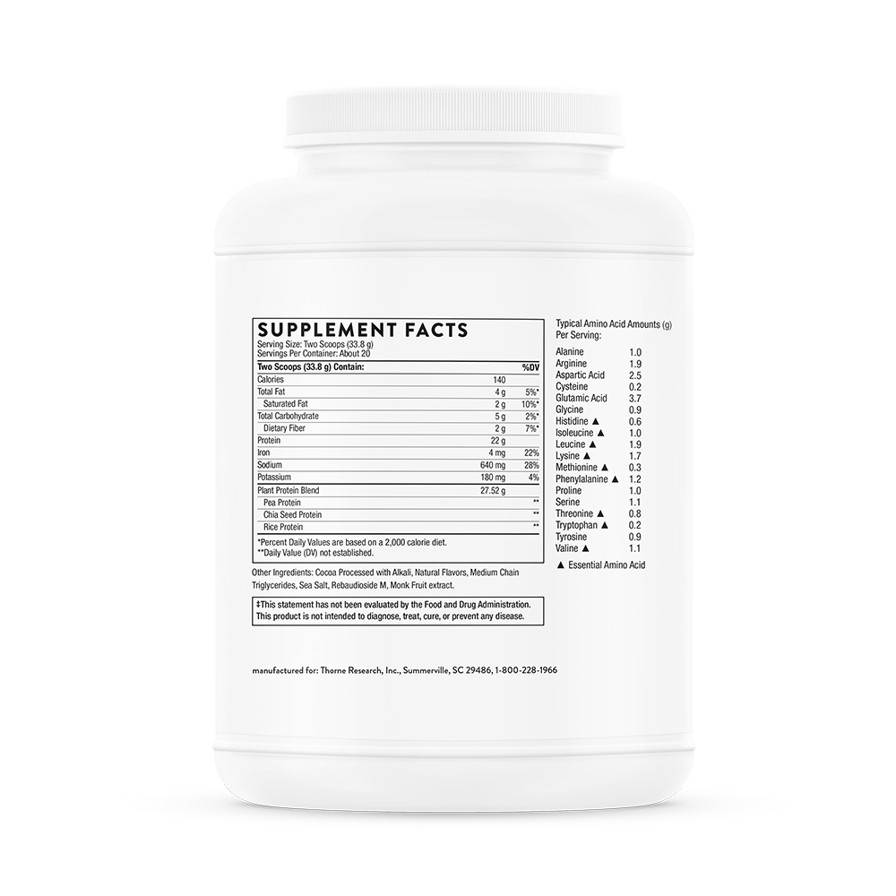 Thorne Plant Protein, Chocolate Flavored — view 3