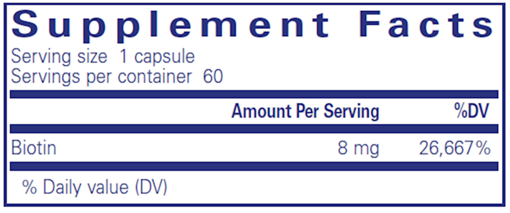 Pure Encapsulations Biotin 8mg — view 3