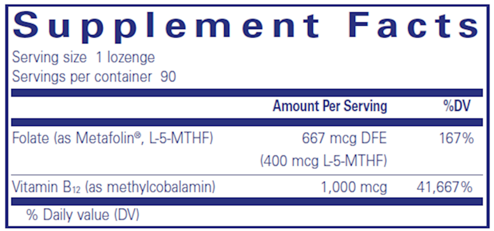 Pure Encapsulations PureMelt B12 Folate Lozenges — view 3
