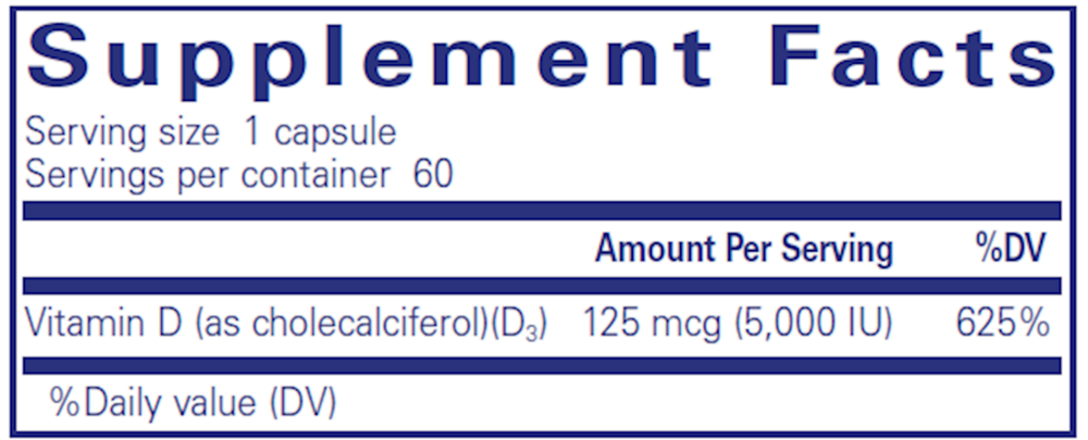Pure Encapsulations Vitamin D3  125mcg (5,000IU) — view 3
