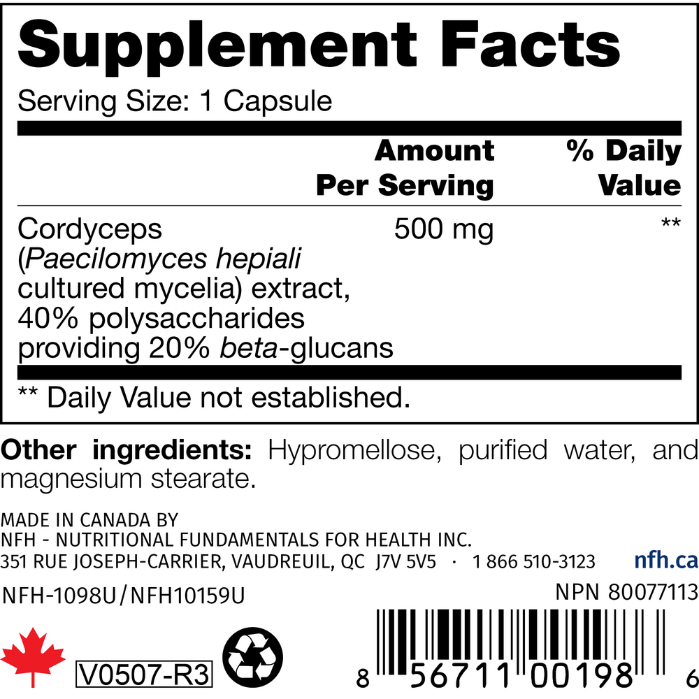 Nutritional Fundamentals for Health Cordyceps SAP — view 3