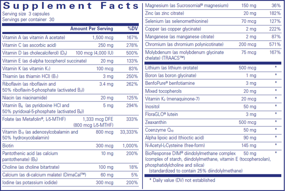 Pure Encapsulations PureGenomics® Ultramultivitamin — view 3