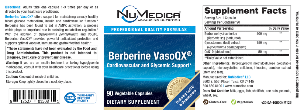 NuMedica Berberine VasoQX™ — view 3