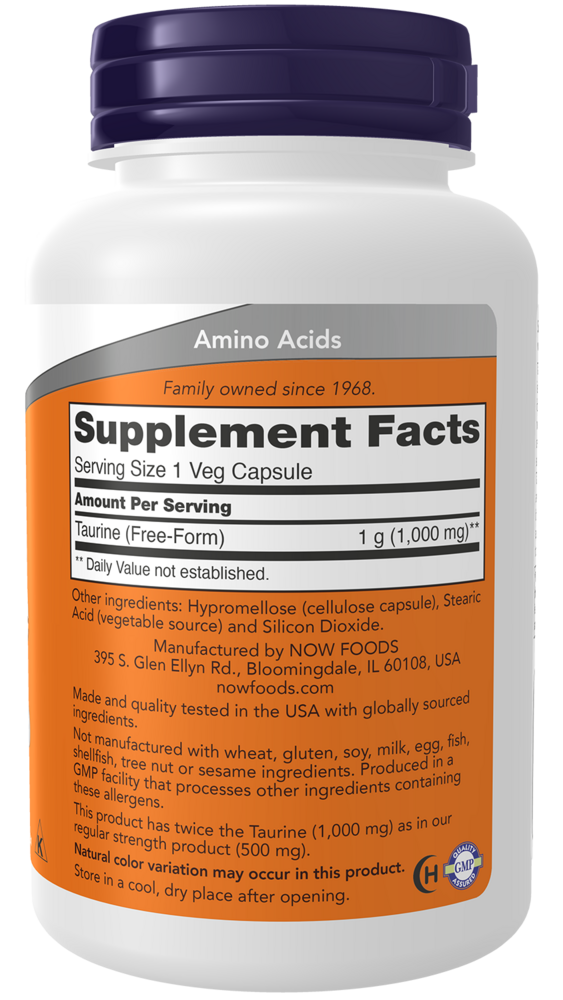 NOW Foods Taurine 1000mg — view 3