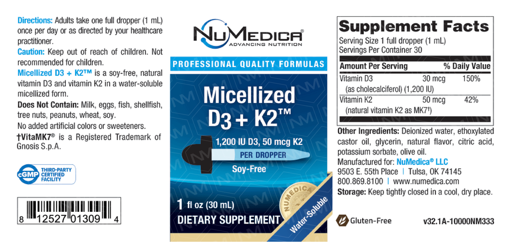NuMedica Micellized D3 + K2™ — view 3