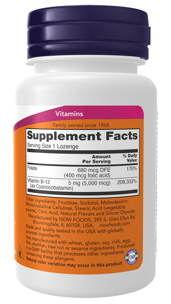NOW Foods Vitamin B-12 5000mcg — view 3