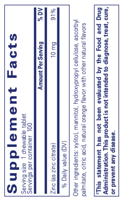 Pure Encapsulations Zinc chewables — view 3
