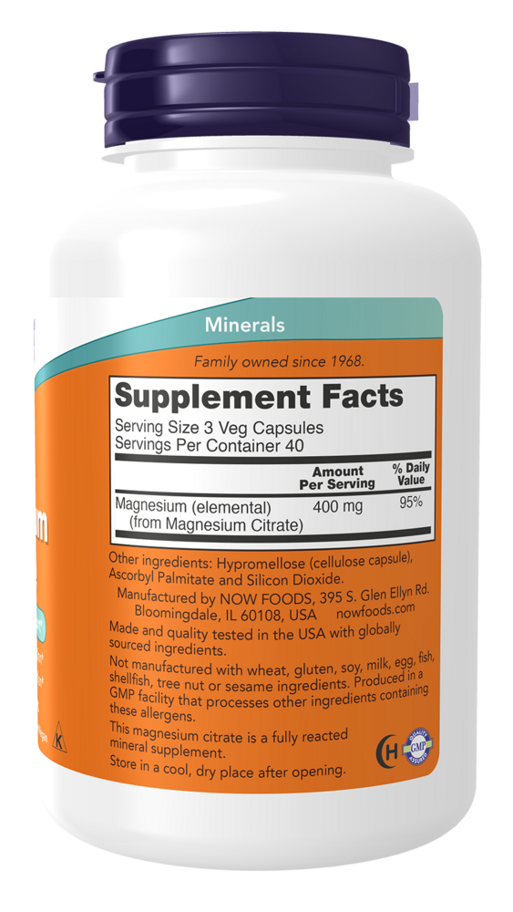 NOW Foods Magnesium Citrate 400mg — view 3