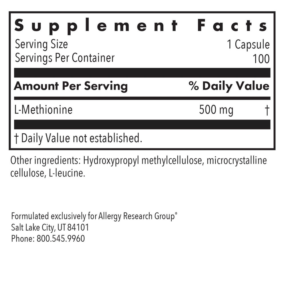 Allergy Research Group L-Methionine — view 3