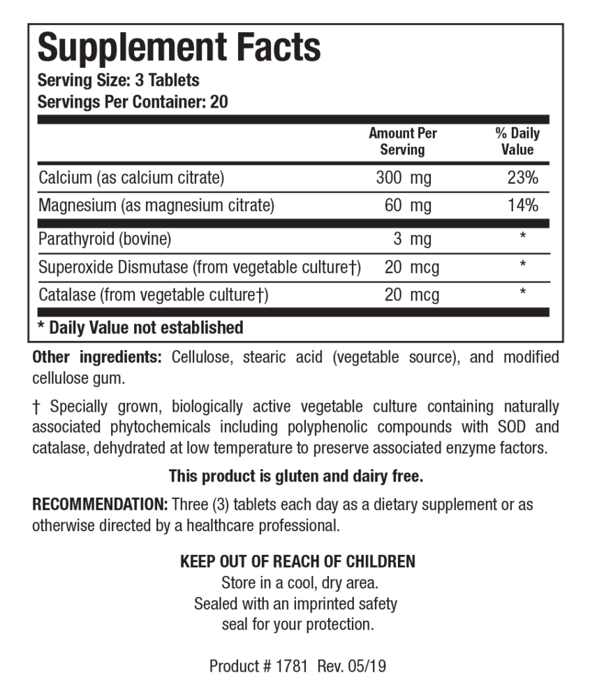 Biotics Research Ca/Mg-Plus™ (with parathyroid) — view 3