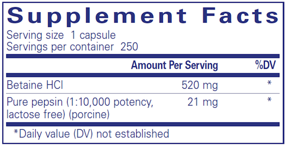 Pure Encapsulations Betaine Hcl Pepsin — view 3