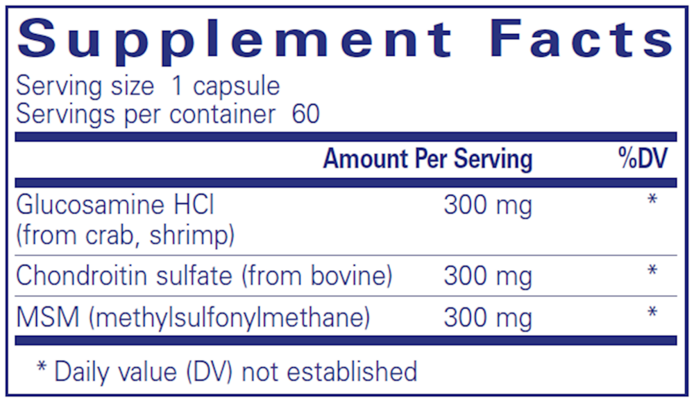 Pure Encapsulations Glucosamine Chondroitin W/ MSM — view 3