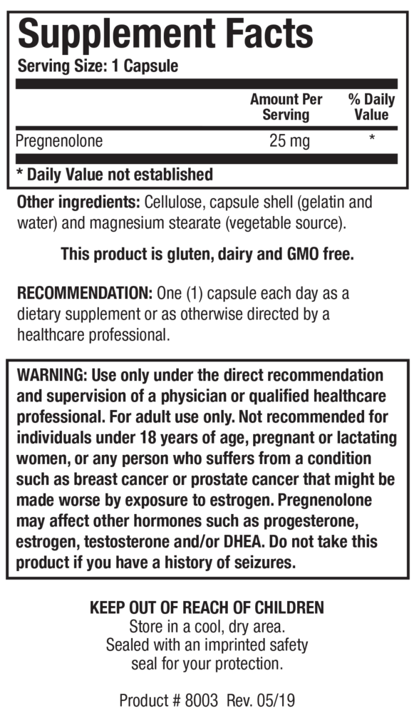 Biotics Research Pregnenolone 25 — view 3