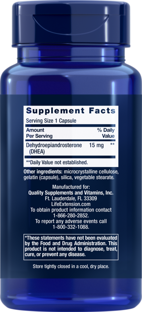 Life Extension DHEA 15mg — view 3