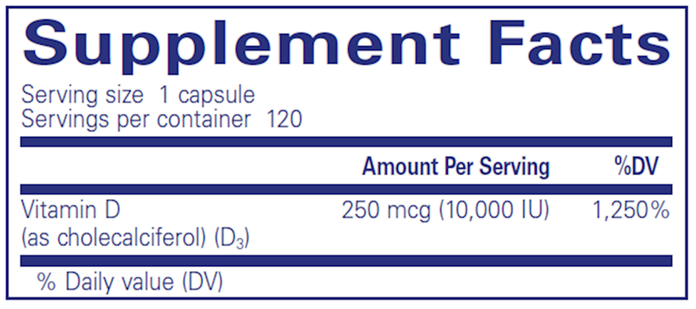 Pure Encapsulations Vitamin D3  250mcg (10,000IU) — view 3