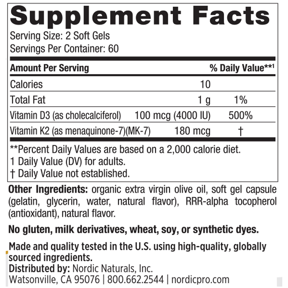 Nordic Naturals Vitamin D3+K2, Orange — view 3
