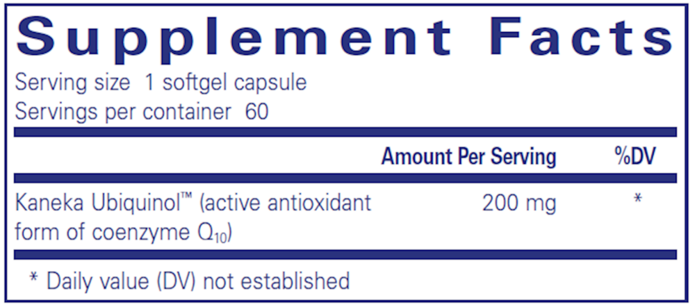 Pure Encapsulations Ubiquinol-QH 200mg — view 3