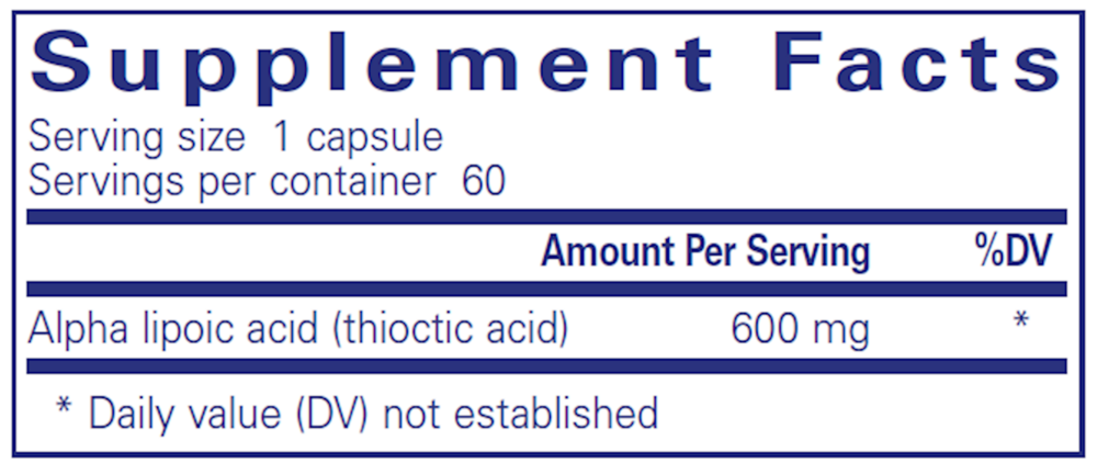 Pure Encapsulations Alpha Lipoic Acid 600mg — view 3