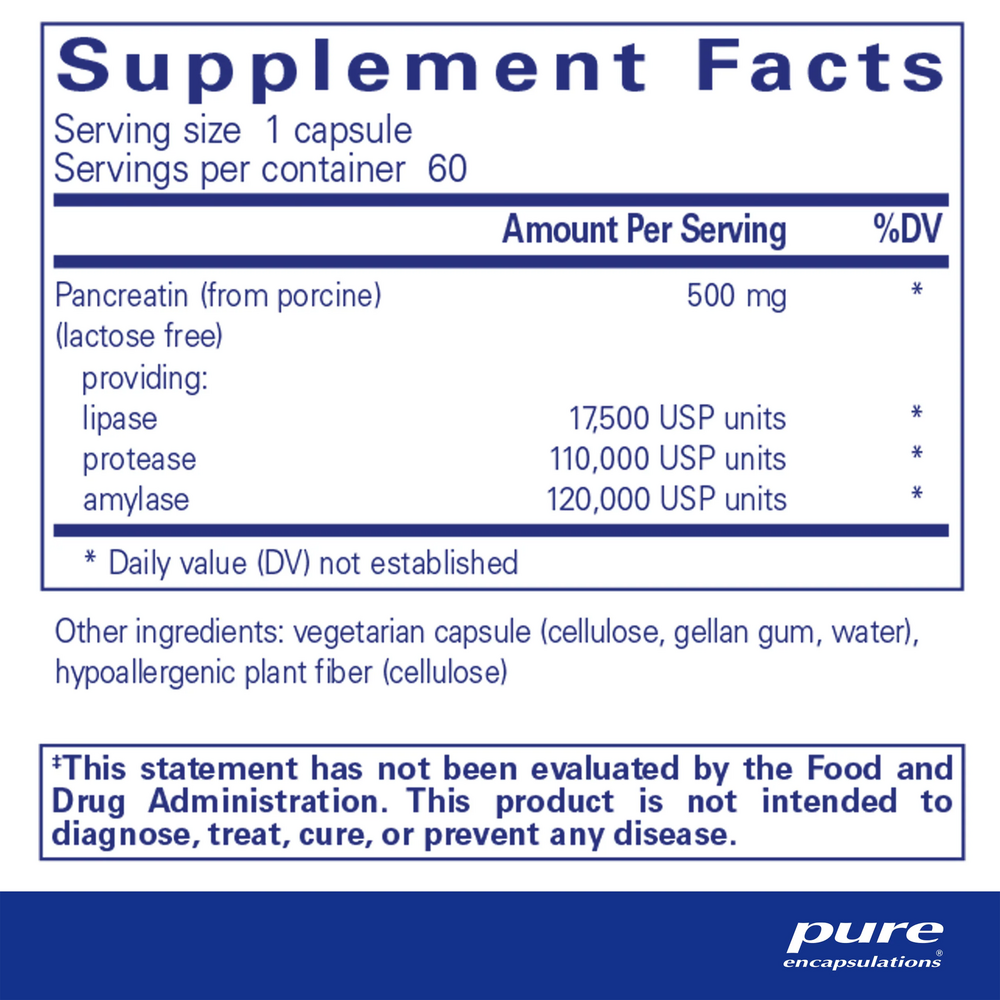 Pure Encapsulations Pancreatic Enzyme Formula — view 3