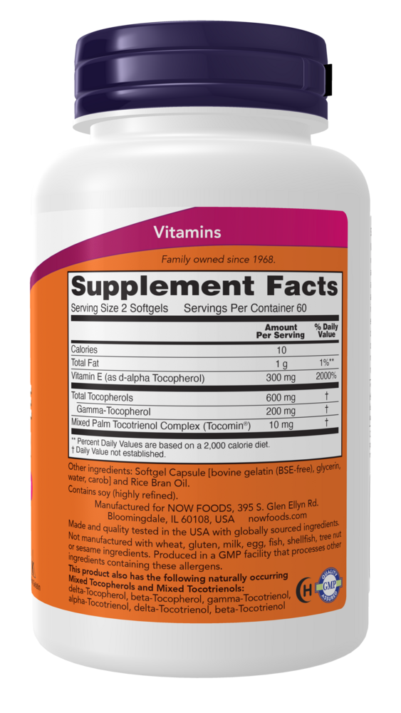 NOW Foods Advanced Gamma E Complex — view 3