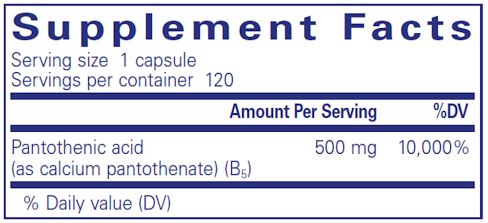 Pure Encapsulations Pantothenic Acid — view 3