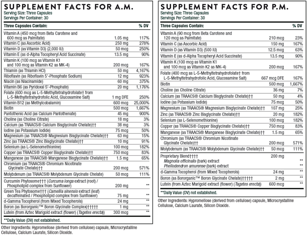 Thorne Multi-Vitamin Elite A.M & P.M. Kit — view 3