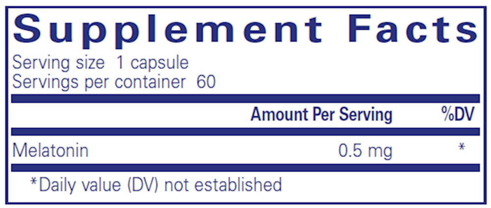 Pure Encapsulations Melatonin 0.5mg — view 3