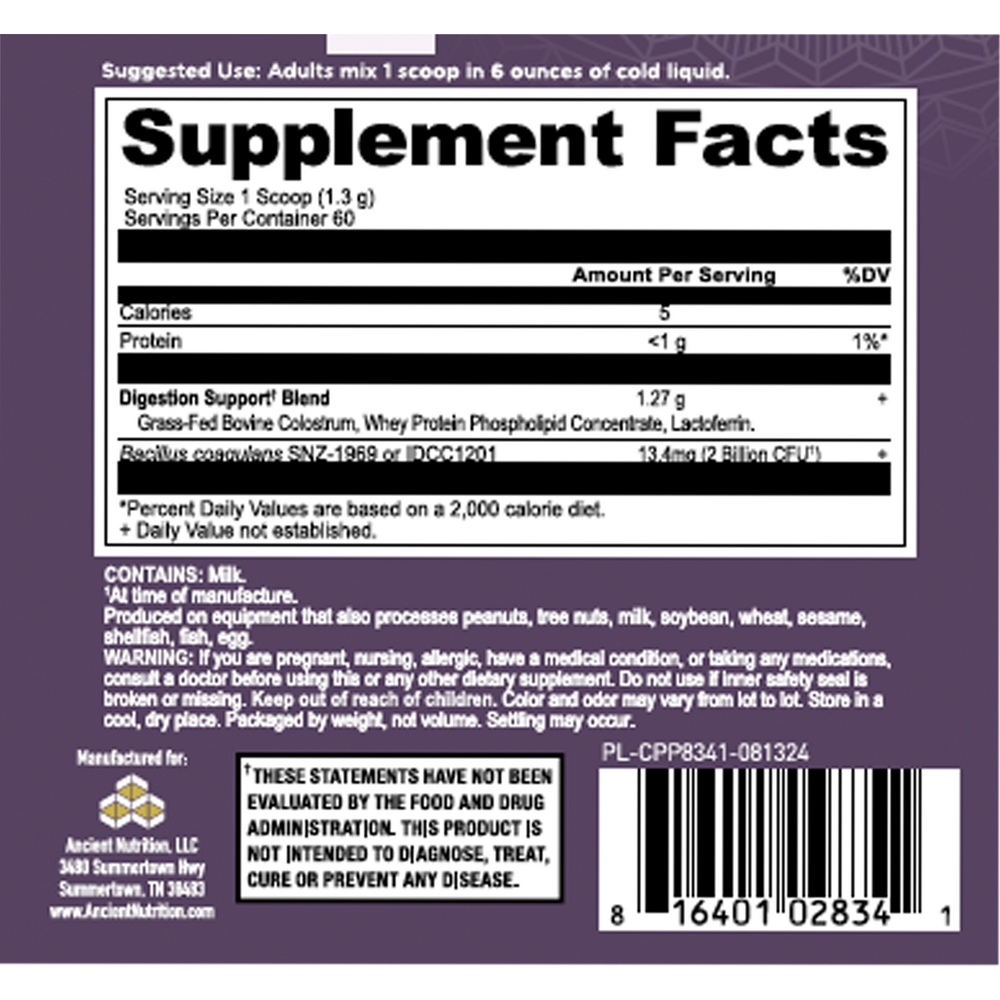 Ancient Nutrition Colostrum Powder Gut & Immune System Health, Unflavored — view 3